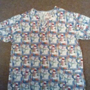 Christmas scrub top